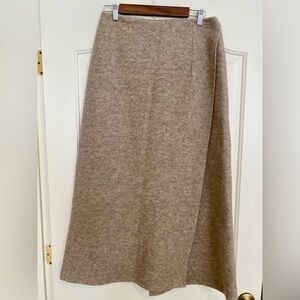 Vintage Pro Mod Felted Wool A Line Maxi Wrap Skirt